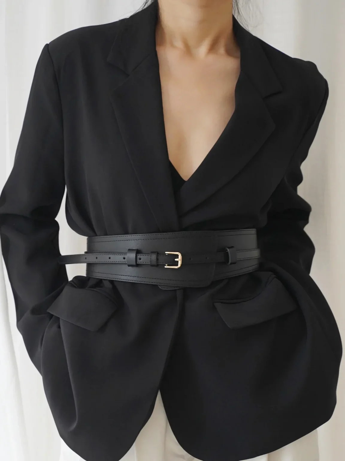 New Dual-use Leather Detachable Belt Stylish Gold Buckle Wide Waistband Vintage Coat Dress Belts For Women Fashion Wide Girdle 2