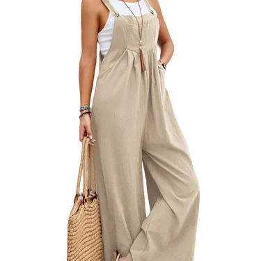 Women Loose Fit Fashion Overalls Wide Leg Baggy Bib Overalls Jumpsuit Dungarees Summer Jumpsuit Casual Elegant Overalls Summer 2