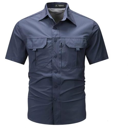 Summer Men Short Sleeve Cargo Breathable Shirt Men Casual Tactic Military Polo Shirt Men Outdoor Camp Hike Safari Work Shirt Top