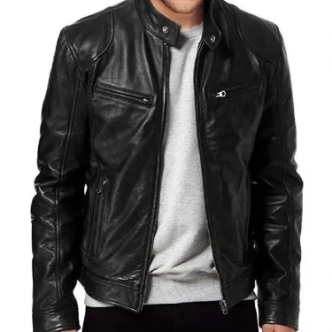 Men's Leather Jacket Bomber Motorcycle Biker Pu Leather Casual Loose Fit Faux Jacket For Men 2