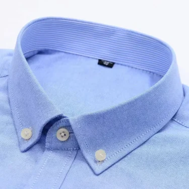 Men's 100% Cotton Shirt Long Sleeve Plaid Oxford Casual Solid Color Print Regular Fit Formal Dress Shirt Oversized 7XL 6XL 5XL 2