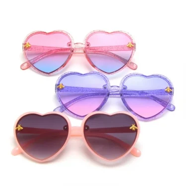Fashion Heart Kids Sunglasses Children Retro Cute Pink Cartoon Sun Glasses Frame Girls Boys Baby Sunglasses UV400 Eyewear 6