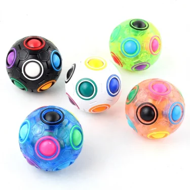 Magic Rainbow Puzzle Ball Speed Cube Ball Fun Stress Reliever Brain Teaser Color Matching 3D Puzzle Toy for Children Teen Adult 2