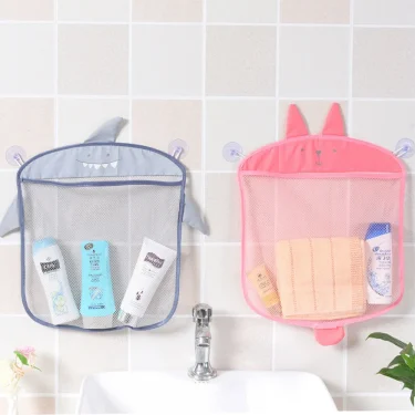 New Baby Bathroom Mesh Bag Sucker Design For Bath Toys Kids Basket Cartoon Animal Shapes Cloth Sand Toys Storage Net Bag 5