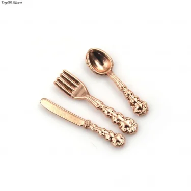 2/4/12Pcs/lot Fork Knife Soup Spoon Tableware Simulation Kitchen Food Furniture Toys 1:12 Dollhouse Miniature Accessories 5