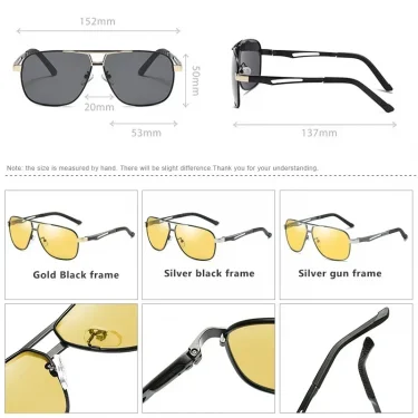 Trendy Square Polarized Photochromic Sunglasses Luxury Women Men Pilot Shades Sun Glasses Outdoor Anti-UV Driving Oculos De Sol 5