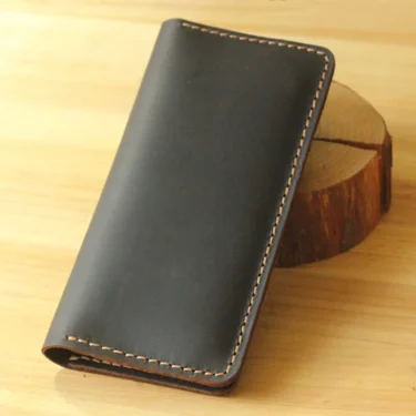 Handmade Vintage Crazy horse Genuine Leather Wallet men Leather long wallet clutch bag male purse money clips money bag 1