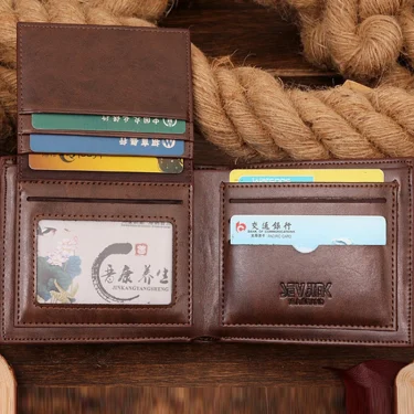 Crocodile Grain Genuine + PU Leather Short Design Wallet Fashion Coin Money Bag Card Holder Carteira Brown Pursh For Men 4