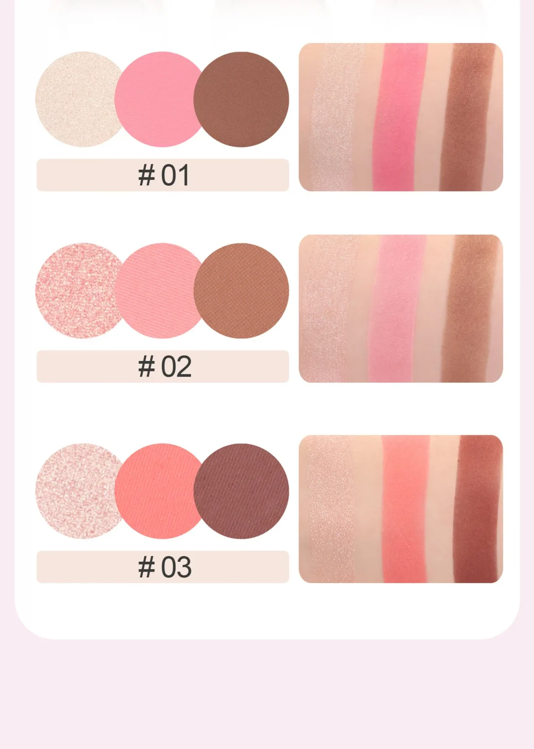 Handaiyan eye shadow highlight powder blusher three in one plate moonlight stone glitter powder face nose shadow portable 5