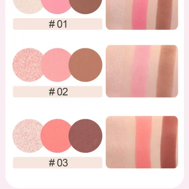 Handaiyan eye shadow highlight powder blusher three in one plate moonlight stone glitter powder face nose shadow portable 5