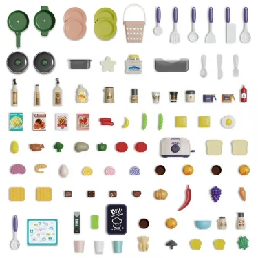 95CM Other Pretend Play Preschool Plastic kids games kitchen toys real Cooking Set Big Kitchen Food Toys for Girls pretend play 5