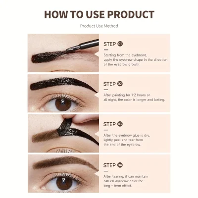 1PC Lazy Makeup Eyebrow Enhancers Liquid Gel Long Lasting Waterproof Easy To Wear Tear Peel-off Brow Tint Eyes Brows Natural 4