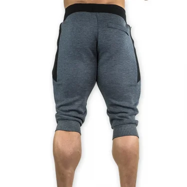 Men's Cotton Casual shorts 3/4 Jogger Capri Pants Breathable Below Knee Short Pants with Three Pockets 5