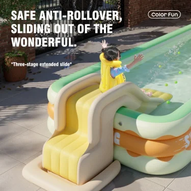 1.3M Swimming Pool Inflatable 3 Layers Pools for Family Square Summer Outdoor Party Folding Pump EU Children's Day Gifts 5