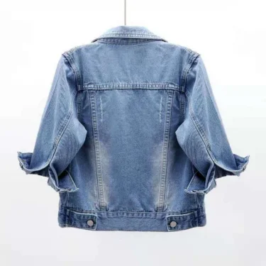 Women Denim Jacket Spring Autumn Short Coat Pink Jean Jackets Casual Tops Purple Yellow Purple Blue Loose Tops Lady Outerwear 6