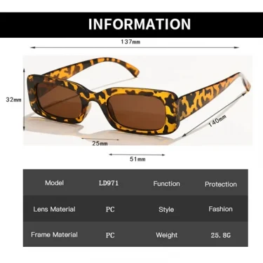 Fashion Sunglasses Classic Retro Square Glasses Women Brand Vintage Travel Small Rectangle Sun Glasses Female Eyewear Anti-Glare 6