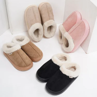 Winter Women Shoes Casual House Shoes For Men Outdoor Warm Cotton Shoes For Women Indoor Plush Padded Slippers Female 4