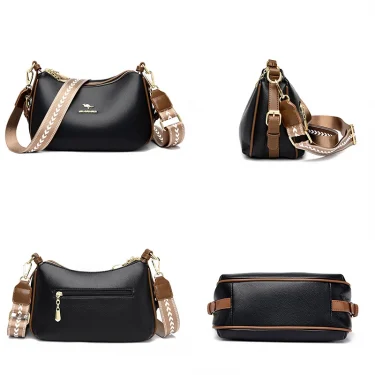 High Quality Cowhide Crossbody Bag For Women's Straps Tote Designer Lady Shoulder Bags New Luxury Leather Messenger Bag Sac 3