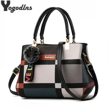 Elegant Designer Handbags Women Bags Messenger PU Leather Crossbody Bags Hairball tassen Girls Shoulder Bag Top-hand Tote Bag 1