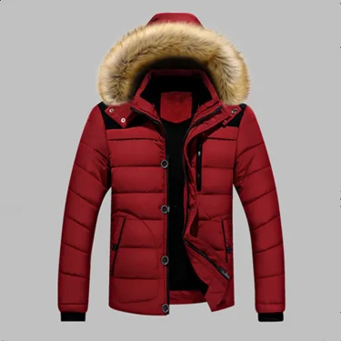 Male Warm Overcoat Wool Liner Coat Outerwear Thick Winter New Men Warm Cotton Jacket Coats Fur Collar Hooded Parka Down Jackets 3