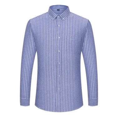 100% Cotton Oxford Men Striped Plaid Shirts Male Business Casual High Quality Long sleeve Shirt for Men Button Shirt S-6XL 7XL 4