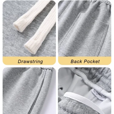 Spring Autumn Men Sweatpants Korean Fashion Sportswear Drawstring Wide Leg Straight Track Pants Cotton Casual Loose Trousers 5