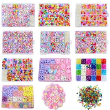 Girls DIY Bead Set Jewelry Making Kit for Kids Girl Pearl Beads for Bracelets Rings Necklaces Creativity Kits Art Craft 6
