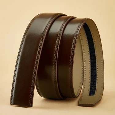 OYIFAN Men's Automatic Belt Brown Ratchet Belt 115cm-145cm Size Fashion Men Genuine Leather Belt Men's Gift 6