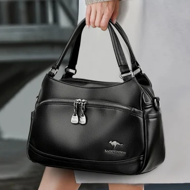 2024 New Multi Layer Large Capacity Women's Tote Bag High Quality Soft Leather Women Handbag Fashion Retro Female Shoulder Bags 1