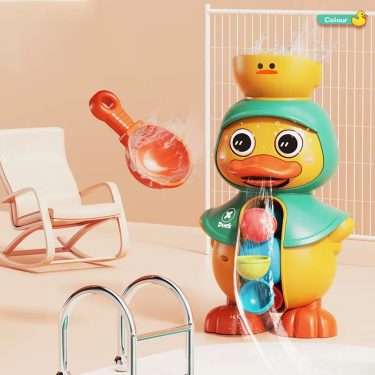 Kids Shower Bath Toys Cute Duck Bathtub Toys for Toddlers 1-4 Years Old with Rotating Water Wheels Bathroom Power Suction Water