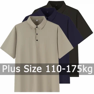 Polo Shirts Men Short Sleeve Polos Big Size 5XL 6XL 7XL 110-175kg Loose Shirt Oversized Tops Plus Size Men Clothing 1