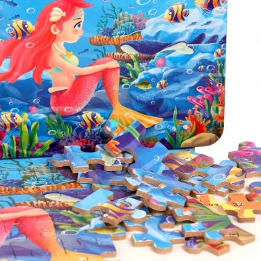 60pcs Jigsaw Cartoon Puzzle With Metal Box, Children's Early Education Animal Vehicle Puzzle, Parent-Child Interaction Game 2
