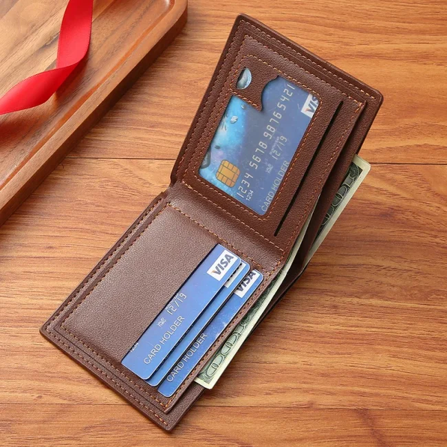 Men's Wallet New Luxury Business Wallets PU Leather Ultrathin Fashion ID Card Holders Paper Money Bag Men Carteira 4