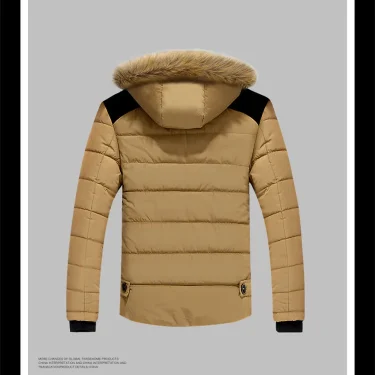 Male Warm Overcoat Wool Liner Coat Outerwear Thick Winter New Men Warm Cotton Jacket Coats Fur Collar Hooded Parka Down Jackets 5