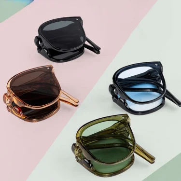 New Folding Small Frame Square Sunglasses Women Brand Designer Fashion Sun Glasses Men Driving Eyewear Oculos De Sol for Female 1