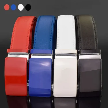Men Designer Belts High Quality White Luxury Brand Belt Automatic Buckl Cowskin Casual Business Waist Strap Ceinture Homme 5