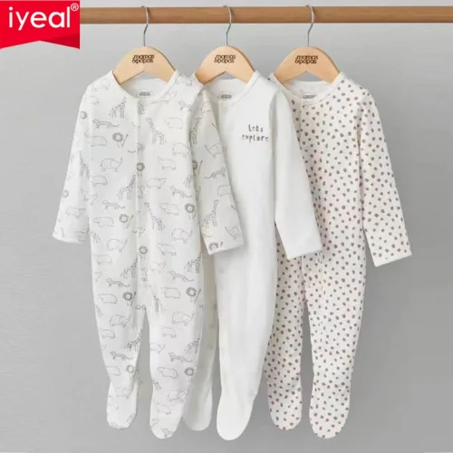 Babies Rompers Brand 100% Cotton Long Sleeve Baby Boys Girls Clothes Pajamas 3Pcs/Lot Newborn Clothing Infant Jumpsuits 1