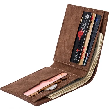 Wallet Men Leather Purse for Men Wallets with Zipper Card Holder Coin Pocket Male Money Bag Classic Monederos De Hombre 3