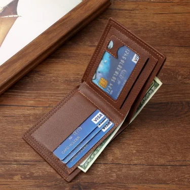 Men Inserts Foldable Wallets Picture Coin Slim Purses Business Money Credit ID Cards Holders Vintage Protection Capacity Bags 5