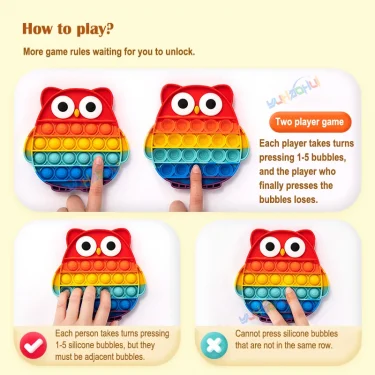 Rainbow Pop Push Bubblle Fidget Anti Stress Relief Toys for Adult Children Special Needs Sensory Toys Interactive Toys for Kids 6