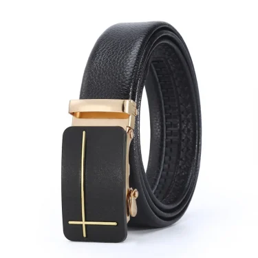 Man PU Leather Belt High Quality Men Business Belt Golden Automatic Buckle Waist Buckle Rhinestone Decoration Males Luxury Belt 5