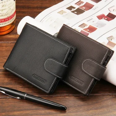New arrival Genuine Leather Men Wallets With Coin Pocket Money Bag Fashion Male Purse Credit Card Holder For Man 1