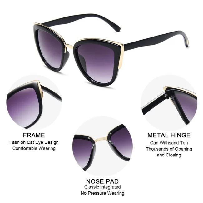 Classic Cateye Women Sunglasses Vintage Anti-glare Cat Eye Sun Glasses Female Fashion Leopard Driving Shades UV400 6