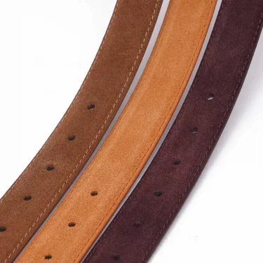 Women Luxury Brand Double Genuine Leather Belt, Casual Cowhide Suede Belts with Square Alloy Buckle for Jeans and Dresses 6