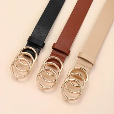 Waist Decoration Fashion Versatile Leather Stylish Belt Casual Luxury Design Slide Buckle Belt Simple Waistband For Women Girl 3