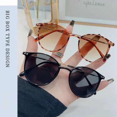 New Style Round Frame Sunglasses Unisex UV-proof Sun Glasses Eyewear Women Outdoor Travel Goggle Eye Production Sun Shades 4