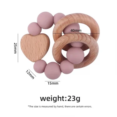 Personalized Customized Name Baby Pacifier Clips Chains Teething Bracelet Toy DIY Beech Wood Silicone Beads Dummy Nipple Holder 6