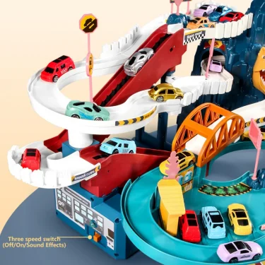 Lion Theme Car Track For Children Diecasts Holiday Gifts Birthday Hot Wheels Kids Educational Race Toys Racing Rail Cars 4