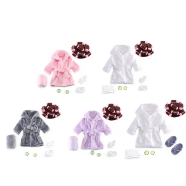 Baby Photo Shooting Accessories Bath Robe Headwrap Plush Bathrobe Towel Infant Costume Photostudio Posing Suit Newborns Shower 2
