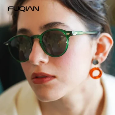 Retro Round Sunglasses Men Women Fashion Small Polarized Sun Glasses For Male Female Literary Vintage Shades Driving Eyeglasses 2